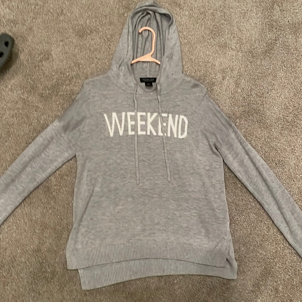 Rachel Zoe Grey Sweater with Hoodie